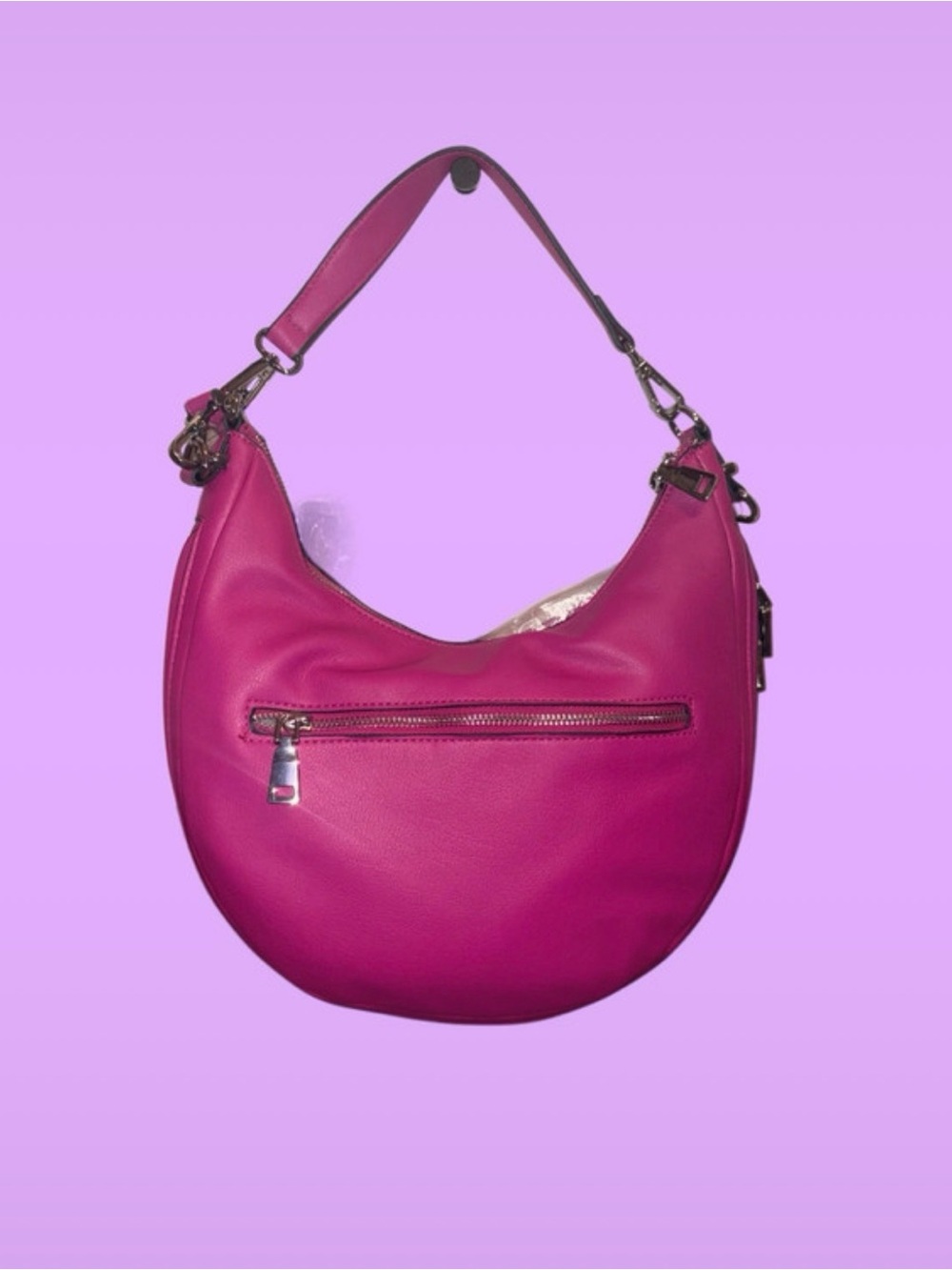 Vintage INC International Concepts Hot Pink Crescent Hobo Shoulder Bag